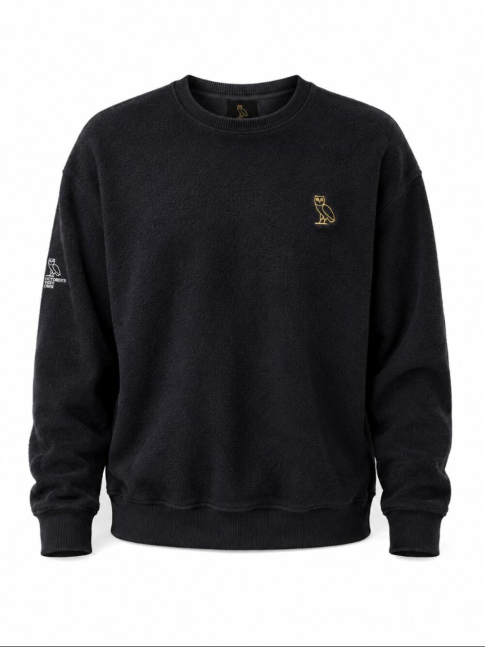 OVO October’s Very Own Black Fuzzy Crewneck Sweatshirt L